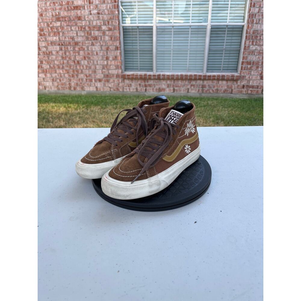 Womens Vans Painted Floral Sk8-Hi 38 Decon VR3 SF Size 7 Brown Tan - Picture 2 of 6